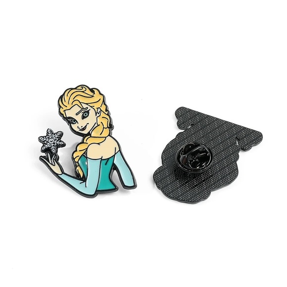 Set of 2 Disney Frozen Enamel Pins Queen Elsa Ice Magic Olaf Snowman Fan Gifts - Picture 4 of 11